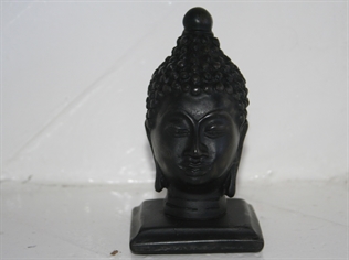 Buddha hoved lille, meditation, visdom og rigdom. Resin. 12cm